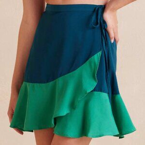 DISCOUNTED! SUMMERSALT The Short Beach to Brunch Wrap Skirt Size 1X (blue/green)